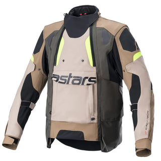 ALPINESTARS HALO DRYSTAR JKT DARK KHAKI SAND YEL FLUO