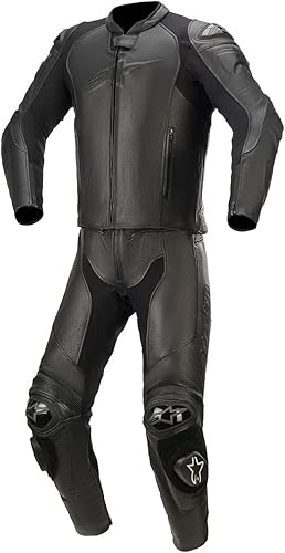 Alpinestars GP Plus V3 Graphite 2-Piece Motorcycle Leather Suit Black