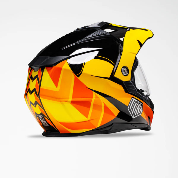 Voss 601 D2 Dual Sport Orange Geo-Trek Helmet