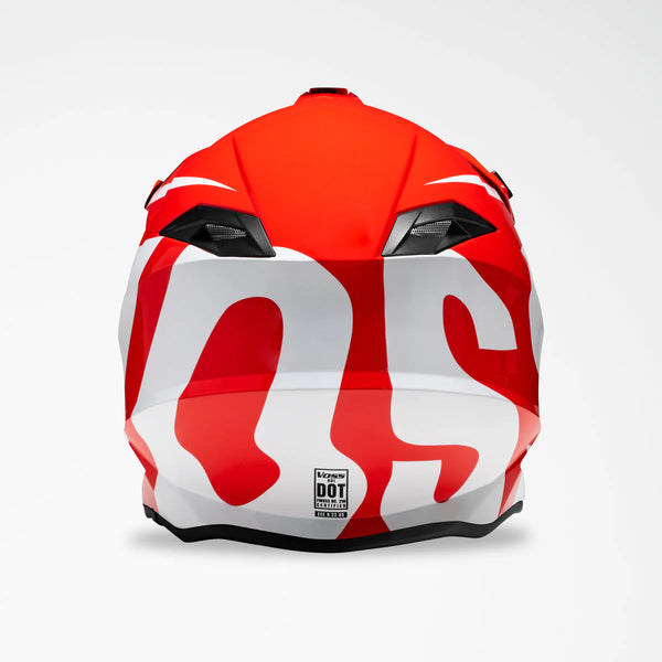 Voss 801 X1 Pro Dirt Red/ White Wavy Helmet