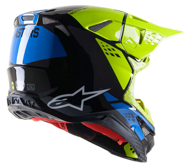 Alpinestars Supertech M8 Factory Helmet Black/Yellow Fluo/Blue Glossy