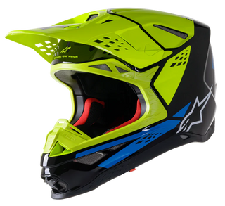 Alpinestars Supertech M8 Factory Helmet Black/Yellow Fluo/Blue Glossy