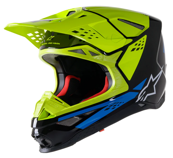 Alpinestars Supertech M8 Factory Helmet Black/Yellow Fluo/Blue Glossy