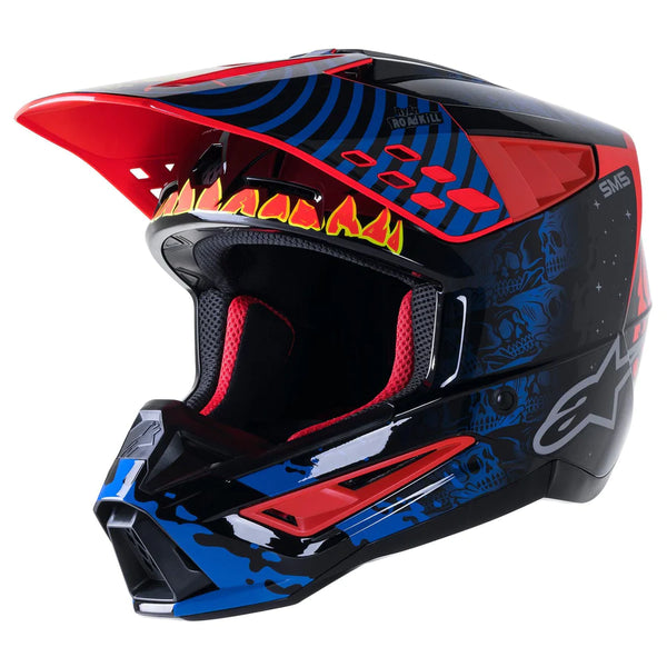 ALPINESTARS S-M5 SOLAR FLARE ECE BLK BLU RED FLUO GLOS