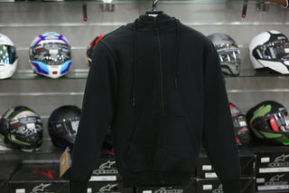 MOTORBIKE FLEECE HOODIES BLACK