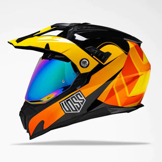 VOSS 601 D2 DUAL SPORT ORANGE GEO-TREK HELMET