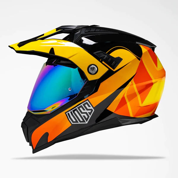 VOSS 601 D2 DUAL SPORT ORANGE GEO-TREK HELMET