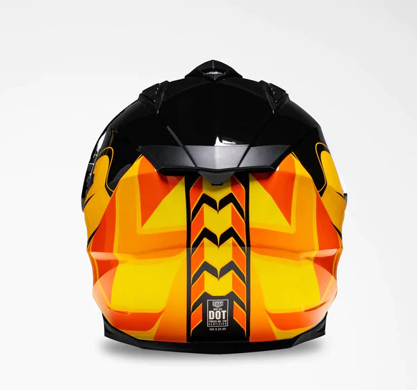 VOSS 601 D2 DUAL SPORT ORANGE GEO-TREK HELMET