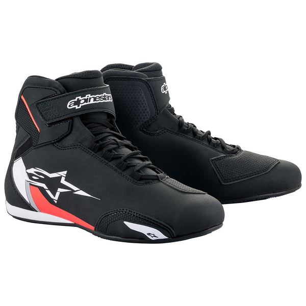 ALPINESTARS SEKTOR SHOE BLACK WHITE RED FLUO