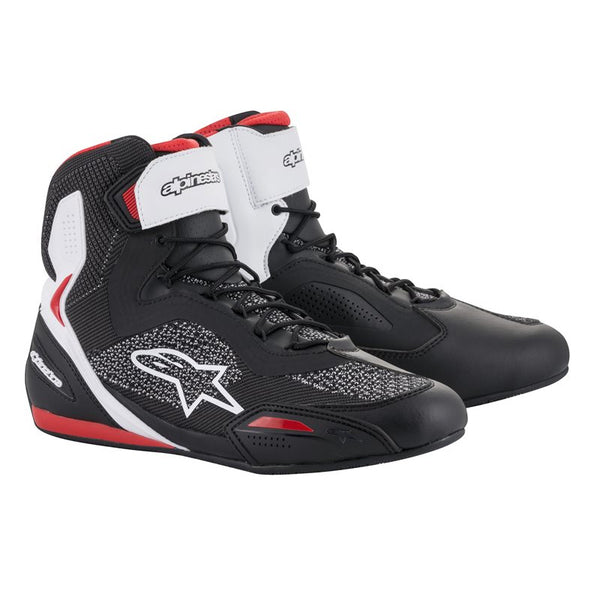 ALPINESTAR FASTER-3 RIDEKNIT SHOES WHT RED-8.5