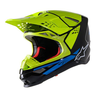 ALPINESTARS SUPERTECH S-M8 FACT ECE BLK YEL FLU BLU GLOS