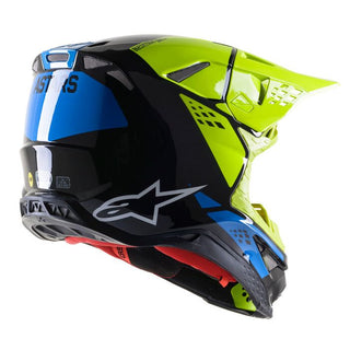 ALPINESTARS SUPERTECH S-M8 FACT ECE BLK YEL FLU BLU GLOS