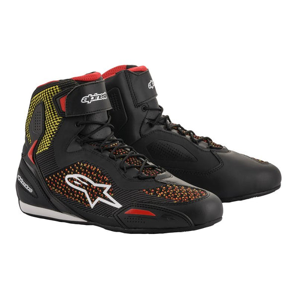 ALPINESTAR FASTER-3 RIDEKNIT SHOE BLK RED YEL- 10